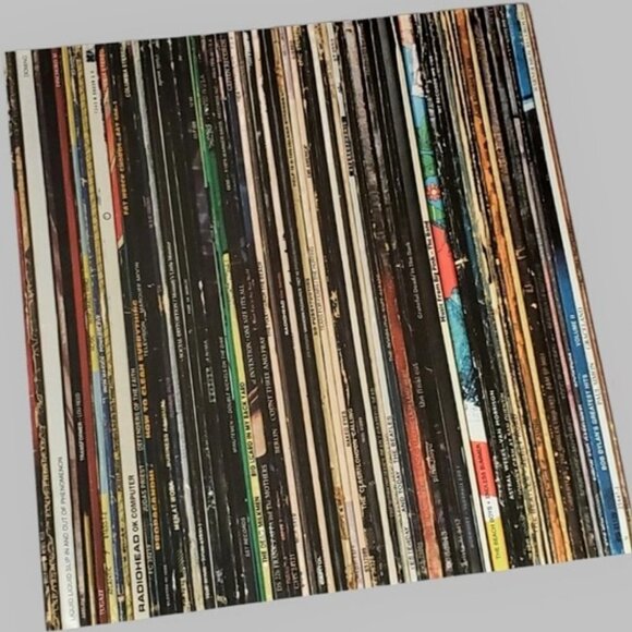 Vinyl Record Album Spine Abstract Art Poster - Picture 1 of 1